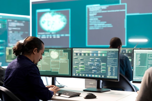 Professional IT expert working in a governmental security operations center