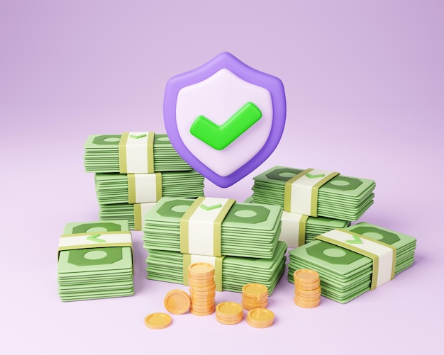 protective shield on stack of money