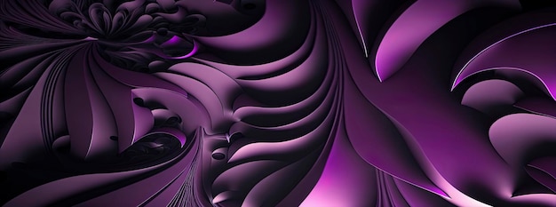 Purple abstract wave wallpaper panoramic banner with purple color