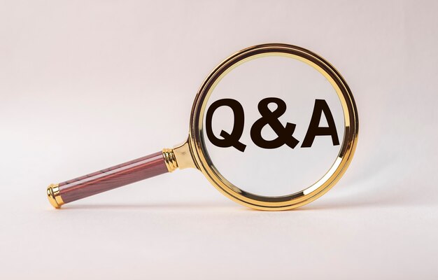 Q&A inscription in magnifier
