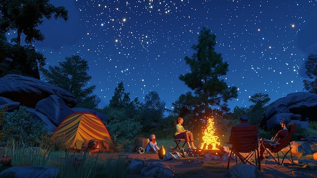quotFunFilled Camping Trip with Friends Around the Campfirequot