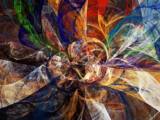 rainbow abstract fractal background 3d rendering illustration