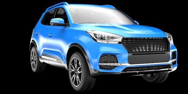 Realistisk SUV-bil isolert på bakgrunn 3D-gjengivelse illustrasjon