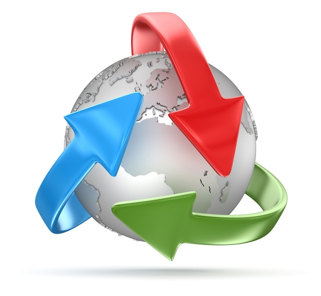 Recycling Symbol and Globe