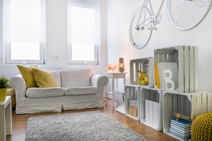 Foto relax in eco linen sofa