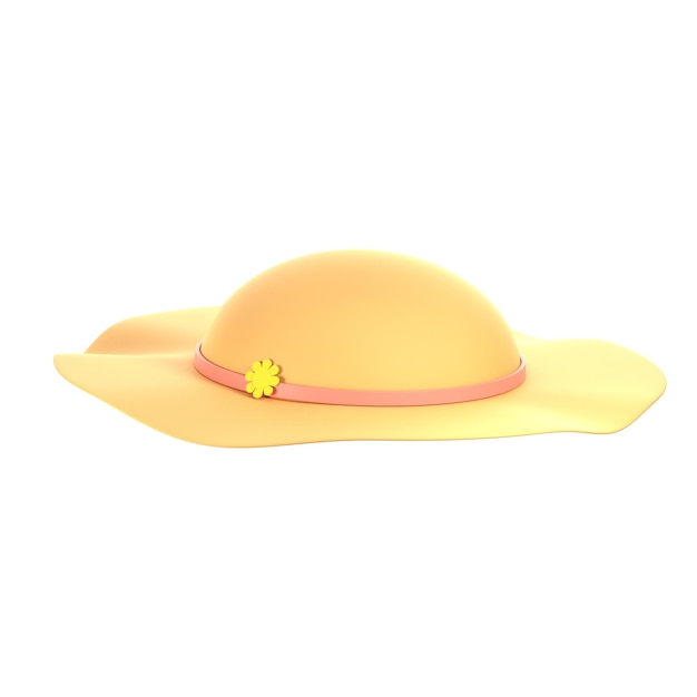 render 3d icon summer hat beach