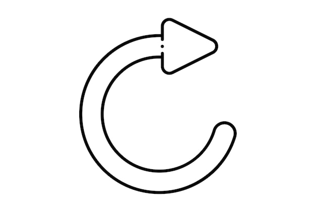 Reset arrow line icon black website symbol minimalist outline sign
