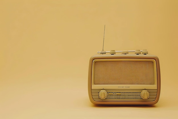 retro radio on pastel background music recorder nostalgia World Amateur Radio Day space for text