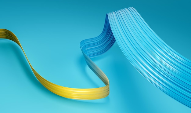 Ribbon color flag of Kazakhstan on a white background 3d illustration