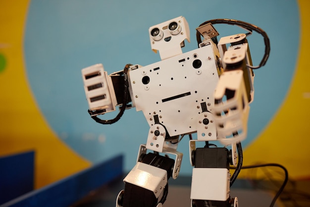Robot, autonomous programmable humanoid robot. radio-controlled. close-up