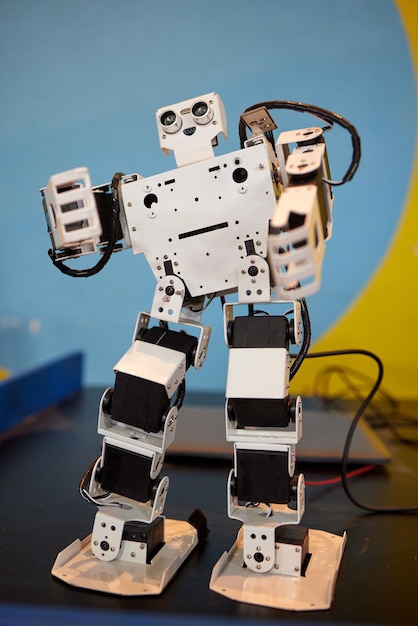 Robot, autonomous programmable humanoid robot. radio-controlled. close-up