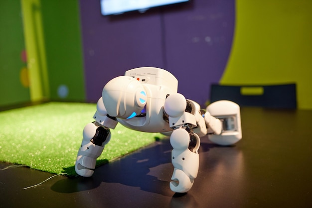 Robot, autonomous programmable humanoid robot. radio-controlled. close-up