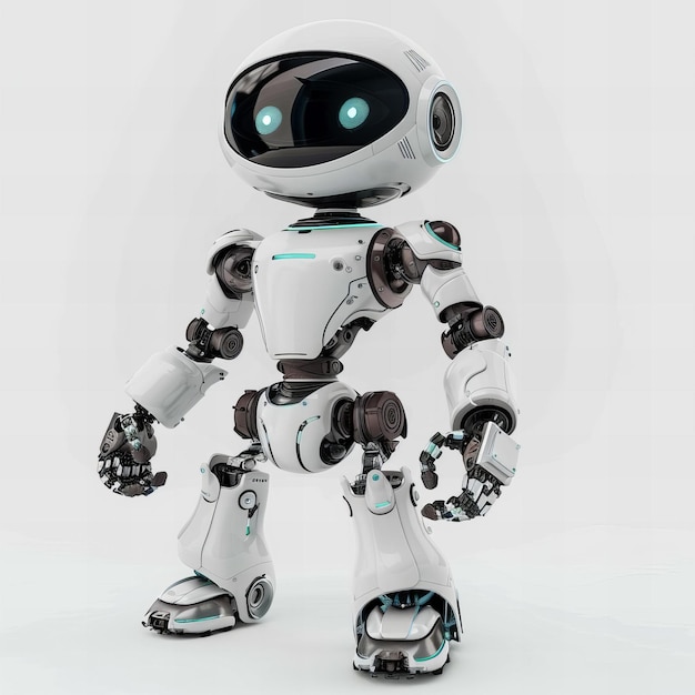 Robot isolated on white background high quality high resolution