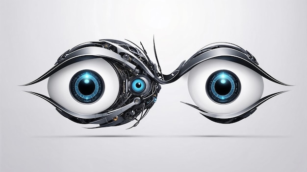 Robotic eyes Futuristic glass with element cybernetic and Artificial intelligence