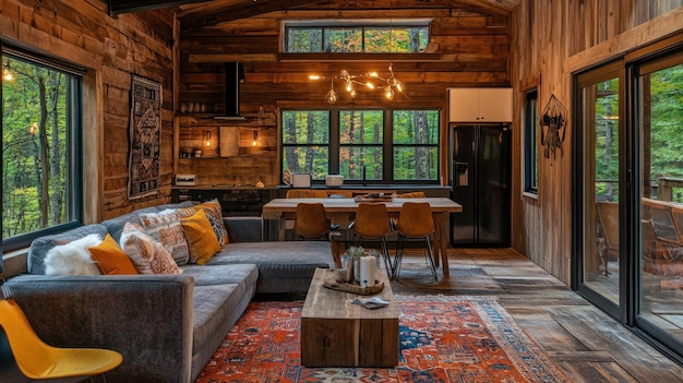 Rustic Cabin Living Room Cozy Wood Interior Design
