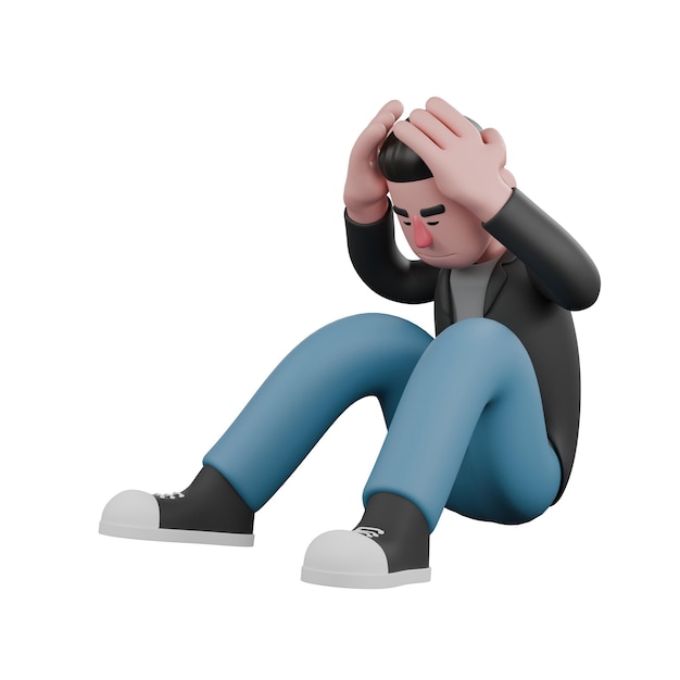screenwriter sit with hand on head