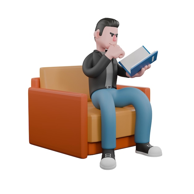 screenwriter sit with hold a book