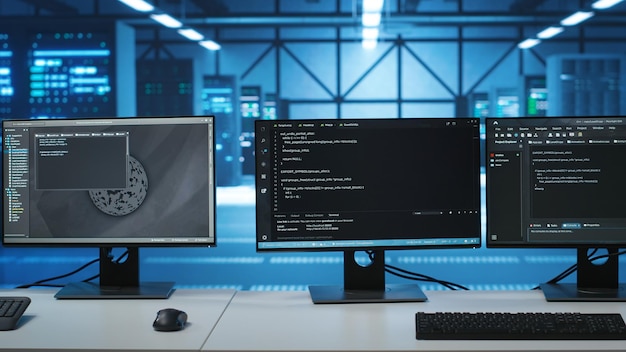 Scripts running on desktop PC monitors upgrading servers in data center