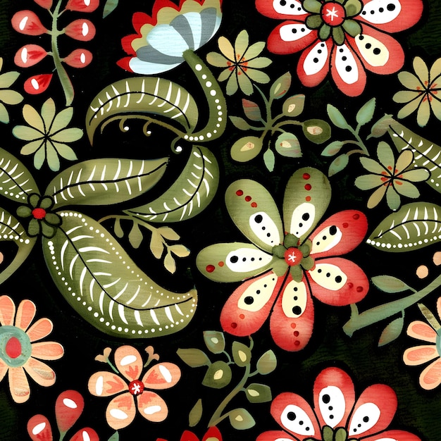 Seamless country style floral pattern