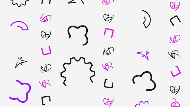 Seamless pattern abstract background hand drawn shapes white background high quality photo