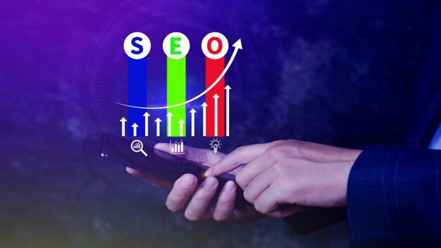 SEO concepts SEO Search Engine Optimization concept for promoting ranking traffic on website optimizing your website to rank in search engines or SEO