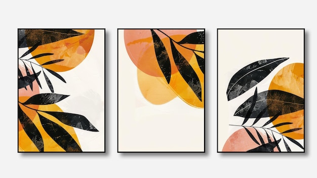 Set of three abstract backgrounds geometric art patterns illustrations