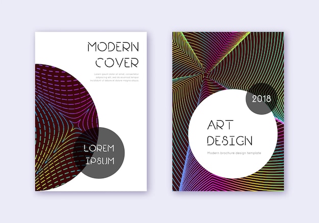 Sett med maler for trendy coverdesign Rainbow abstract