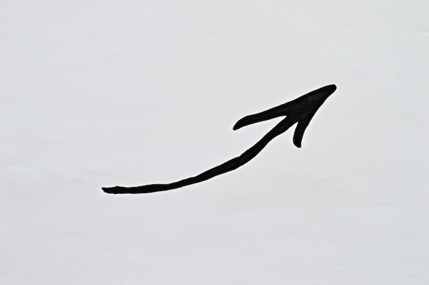 Sketch of isolated black painted arrow