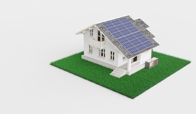 Smart home solar photovoltaic home Energy Saving Ecosystem Isometric Solar Home System Diagram