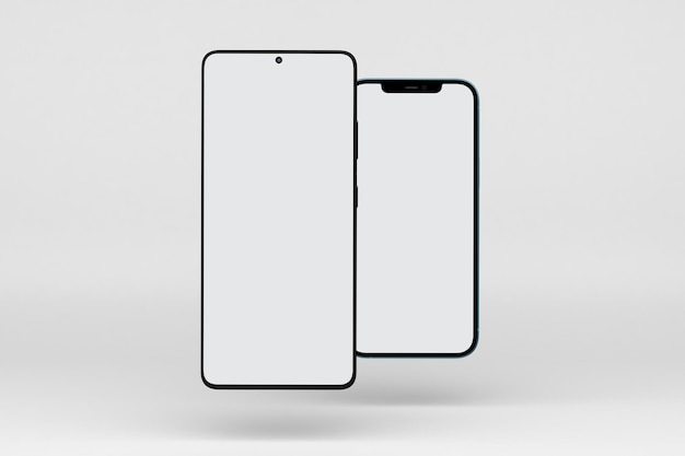 Smart Phones V.5 Front Side In White Background