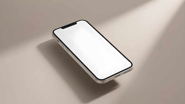 smartphone floating mockup on neutral background 3d illustration