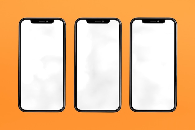 Smartphone screens mockup png transparent