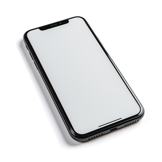 smartphone with blank screen isolated on a white or transparent background