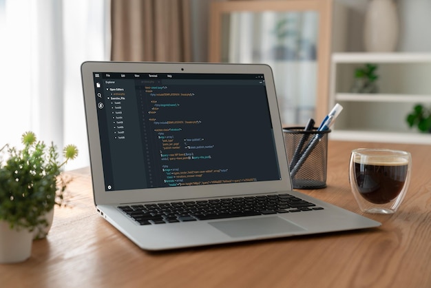 software development programming on computer screen for modish application