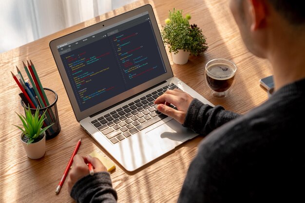 software development programming on computer screen for modish application