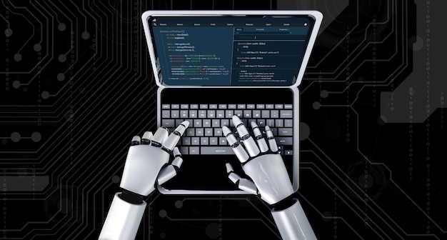 Software development programming on computer screen for modish application