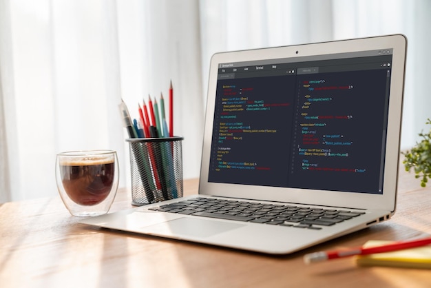 software development programming on computer screen for modish application