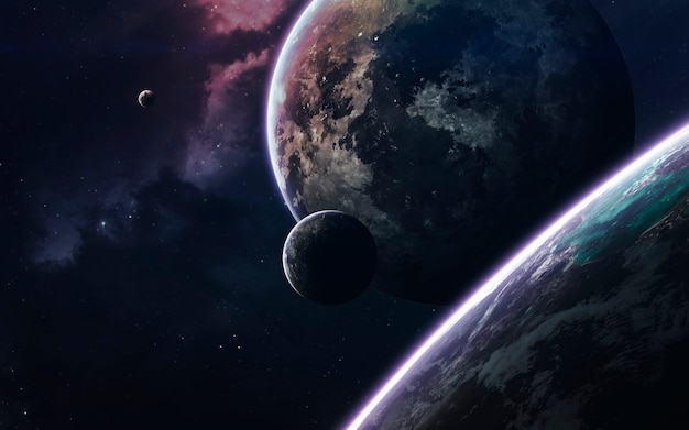 Space art, incredibly beautiful science fiction Endless universe