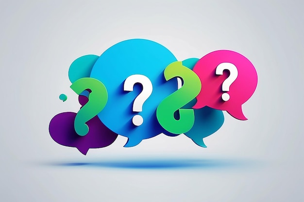 Speech bubble with question mark FAQ support help concept 3d vector icon Cartoon minimal style