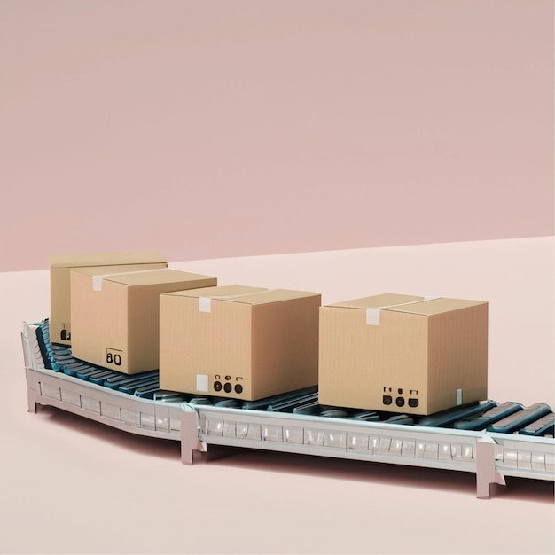 stack of cardboard boxes with hand truck relocation cargo delivery logistics and distribution