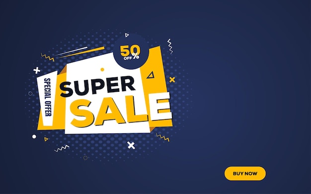 Super Sale flash sale marketing banner design template