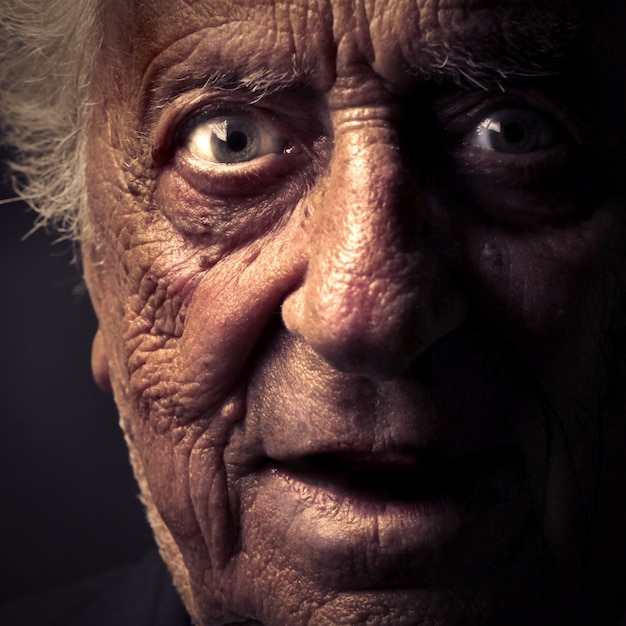 Surprised expression of an old man