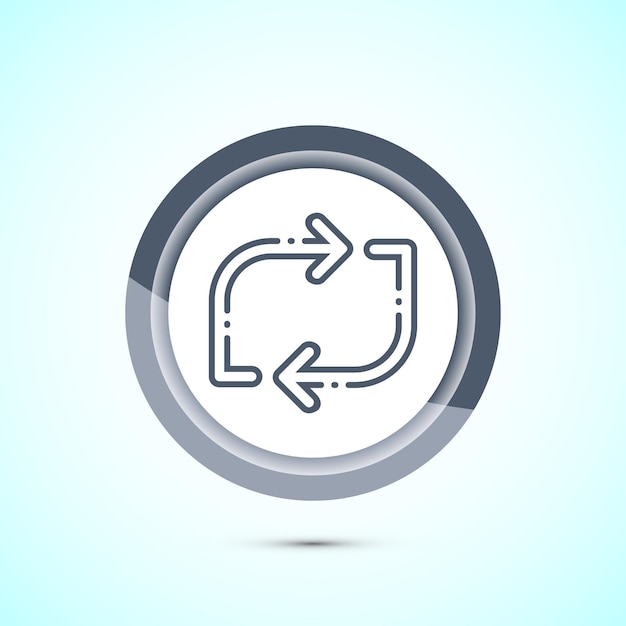 Sync processing icon design Synchronization or reset icon Reload sign Gray color button design