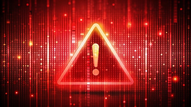System hacking with a code on a vibrant background and a virus warning