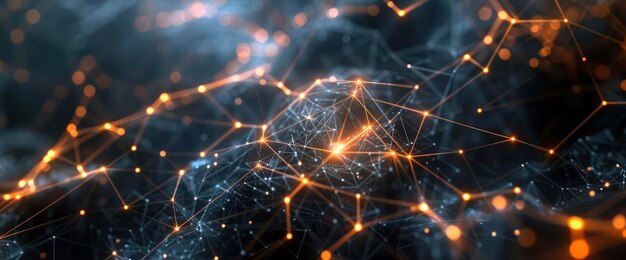 Technology Abstract Blockchain Fractal Nodes Technology Abstract Background