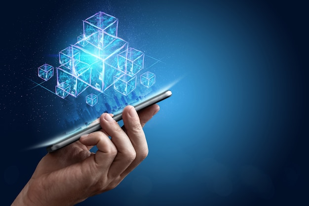 teknologi blockchain abstrakt bakgrunn