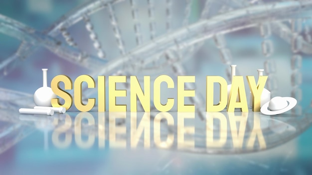 Text science day for holiday concept 3d rendering