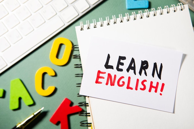 text sign showing learn english language