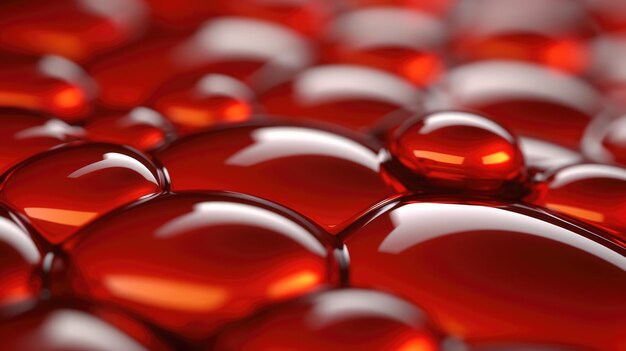 The close up of a glossy metal surface in red color with a soft focus Exuberant 3D illustration