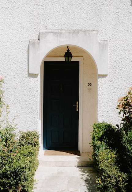 The Entrance of a White House Stock Photo